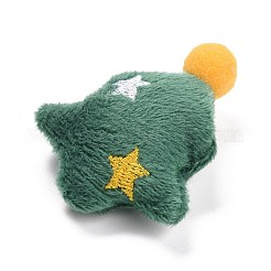 綿人形飾りアクセサリー  不織布とベルベットの発見  DIYブローチ用  バッグ  靴下  スカーフ  クリスマスツリー  濃い緑  60x48x20mm&nbsp;DIY-A027-11
