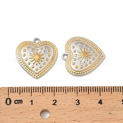304ステンレスペンダント  ハート  鉛フリー＆カドミウムフリー  ゴールデン·ステンレス鋼色  19x18.5x2mm  穴：1.6mm&nbsp;STAS-T068-74GP