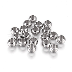 変色しない316サージカルステンレススチールビーズ  ロンデル  ステンレス鋼色  5x3mm  穴：3mm&nbsp;X-STAS-I144-02P