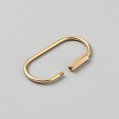 真鍮製のロックカラビナ  オーバル  生（メッキなし）  61x32.5x6mm&nbsp;KK-WH0001-34C