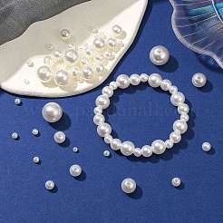 約 1173 個の ABS プラスチック模造パールビーズ  ラウンド  古いレース  3~14x2.5~14mm  穴：1.2~2.3mm、約1173個/箱&nbsp;KY-CJ0001-96