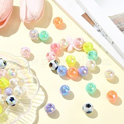 ツートンメッキアクリルビーズ  サッカー  ミックスカラー  15.5~16mm  穴：2.5mm&nbsp;MACR-CJC0004-26