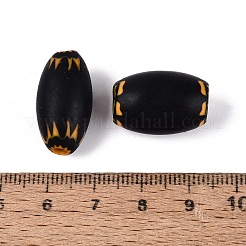 手作りのミルフィオリガラス樽ビーズ  シェブロンビーズ  ブラック  19~25x10~16mm  穴：0.5~5mm&nbsp;LA-N002-09G