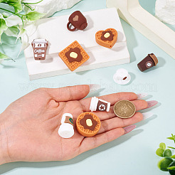 9 個 9 スタイルのシリコン焦点ビーズ  DIYネックレスの製作  コーヒーカップと食べ物  ミックスカラー  24.5~30x17.5~28.5x6.5~20mm  穴：2~2.5mm  1個/スタイル&nbsp;SIL-TA0003-49
