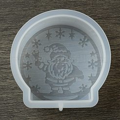 Diyのシリコーンキャンドル型  クリスマステーマの樹脂鋳造型  UVレジン用  エポキシ樹脂工芸品作り  ホワイト  78x77x26mm&nbsp;DIY-A055-02B