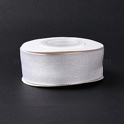 10ヤードのポリエステルシフォンリボン  DIYのジュエリーには  ホワイト  1インチ（25.5mm）&nbsp;OCOR-C004-03N