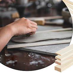 8個 4スタイル 木製ローリングマッドスティックガイド  長方形  小麦  40x2x0.3~1cm  2個/スタイル&nbsp;WOOD-DC0001-20