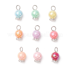 オペークアクリルパーツ  鉄や真鍮パーツ  ラウンド  ミックスカラー  18x9.5mm  穴：4mm&nbsp;PALLOY-JF03930