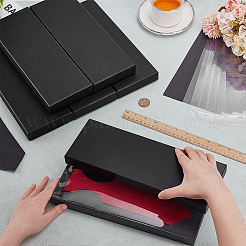 紙製厚紙製ネクタイ収納ボックス  長方形  ブラック  31x11.1x2.9cm&nbsp;CON-WH0107-64B