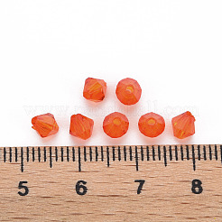 透明なアクリルビーズ  多面カット  双円錐形  レッドオレンジ  5x4.5mm  穴：1.2mm  約12160個/500g&nbsp;MACR-S373-84-B07
