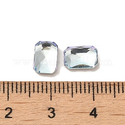 ガラスラインストーンカボション  ポイントバック＆バックメッキ  多面カット  長方形  光azore  8x5.5x2.5mm&nbsp;RGLA-P037-04B-D202