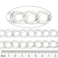 酸化アルミニウムカーブチェーン  溶接されていない  スプールで  銀  16x12.5x2mm  約65.62フィート（20m）/ロール&nbsp;CHA-D001-14S