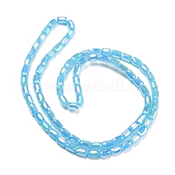 ジェイド風ガラスビーズ連売り  ABカラーメッキ  ファセット列  空色  6x4mm  穴：0.8mm  約78~80個/連  19.29~20.07インチ（49~51cm）&nbsp;EGLA-P052-03A-01