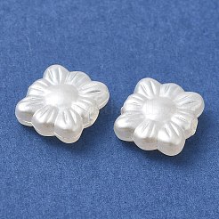 ABSプラスチックパール調ビーズ  花  ホワイト  9.5x10.5x3mm  穴：1.6mm  約2272個/500g&nbsp;KY-I009-07