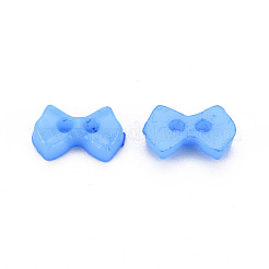 2つ穴プラスチックボタン  蝶結び  コーンフラワーブルー  6x9x2mm  穴：1.5mm&nbsp;BUTT-N018-028-03