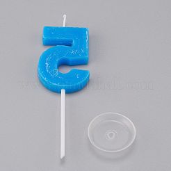 パラフィンキャンドル  数形の無煙キャンドル  ホルダー付き  結婚式のための装飾  誕生日パーティー  ランダム単色またはランダム混色  NUM。5  5：100x31x7.5mm  穴：2.5mm&nbsp;LS-DIY-K028-B-05