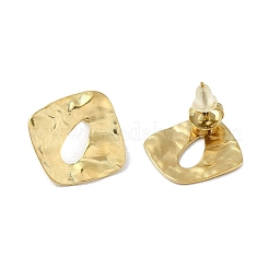 304ステンレススチール製菱形スタッドピアス（女性用）  18KGP本金メッキ  19.5x20mm&nbsp;EJEW-Q781-14G