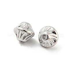 真鍮ビーズ  カドミウムフリー＆ニッケルフリー＆鉛フリー  ツイスト双円錐形  プラチナ  7x6mm  穴：1mm&nbsp;KK-D090-11P