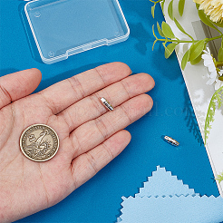 925スターリングシルバーネジ式クラスプ  スエード生地スクエアシルバー磨き布付き  オーバル  プラチナ  11x4mm  穴：0.9mm&nbsp;STER-BC0004-32B