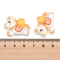 オペーク樹脂カボション  金貨を持った空飛ぶ馬  きいろ  22.5x29x7mm&nbsp;CRES-I051-02B