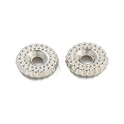 Ccbプラスチックスペーサービーズ  テクスチャディスク  プラチナ  8x2.5mm  穴：2mm&nbsp;CCB-L014-05P