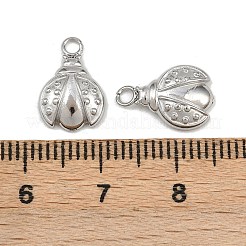 304ステンレススチールチャーム  鉛フリー＆カドミウムフリー＆ニッケルフリー  花  13.5x9x2.5mm  穴：1.8mm&nbsp;STAS-H242-01P-04
