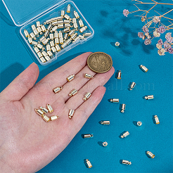 真鍮製コードエンドパーツ  エンドキャップ  コラム  14KGP本金メッキ  9x4.5mm  穴：1.6mm  内径：4mm  120個/セット&nbsp;FIND-PH0028-49B-G