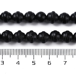 天然石瑪瑙ビーズ連売り  染め＆加熱  鐘  ブラック  8x8mm  穴：0.8mm  約46個/連  13.31''~13.70''（33.8~34.8センチメートル）&nbsp;G-P543-A01-01D