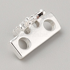 真鍮舗装クリアキュービックジルコニアコネクタチャーム  長持ちメッキ  バタフライリンク  銀  5x10x5mm  穴：1.8mm&nbsp;KK-WH0081-22C-S