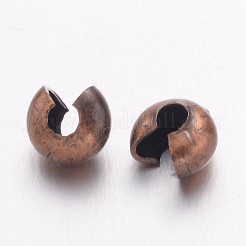 アイアン製つぶし玉カバーカシメ玉カバー  カドミウムフリー＆ニッケルフリー＆鉛フリー  赤銅鉱  直径3mm  穴：1.2~1.5mm&nbsp;X-IFIN-H028-NFR-NF