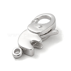 ロジウムメッキ 925 スターリングシルバー カニカン  象  スタンプ925個付き  プラチナメッキ  14x7x4mm  穴：1.2mm&nbsp;STER-D003-59A-P