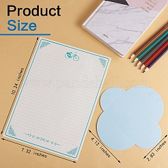 レターペーパー  ミックス模様  レトロな色のパールブランクミニ紙封筒付き  ミックスカラー  26x18.6cm  8個/袋  4スタイル  1バッグ/スタイル  4袋  32pc&nbsp;AJEW-SZ0001-89