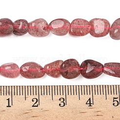 天然石ストロベリークォーツビーズ連売り  ナゲット  タンブルストーン  6~8x6~8x6~8mm  穴：1mm  約49個/連  15.75''（40cm）〜16.34''（41.5cm）&nbsp;G-D329-A01