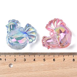 電気メッキ透明アクリルパーツ  おんどりチャーム  ミックスカラー  30x32.5x19mm  穴：2.5mm&nbsp;OACR-I014-30
