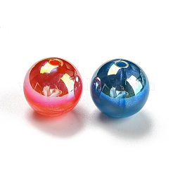 不透明なアクリルビーズ  模造貝殻効果  ラウンド  ミックスカラー  15.5mm  穴：2mm&nbsp;MACR-K353-28