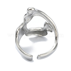 女性用304ステンレススチールカフリング  ステンレス鋼色  調整可能  30.5mm&nbsp;RJEW-M019-05P