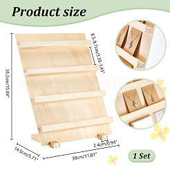 木製ディスプレイライザー  ブレスレット用  イヤリング  ネックレス  リングディスプレイ  モカシン  30x14.6x38.2cm&nbsp;ODIS-WH0038-146B