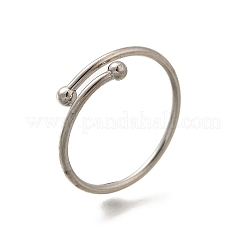 女性用304ステンレススチールオープンカフリング  ステンレス鋼色  1mm  内径：17mm&nbsp;RJEW-F170-03P-01