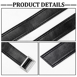 イミテーションレザーコードブレスレット  合金の留め金付き  ブラック  39.6x3.2x0.2cm&nbsp;AJEW-WH0166-71B-01