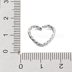 変色しない304ステンレススチール製クイックリンクコネクター  ねじれた開いた連結リング  ハート  12x14x1.4mm  内径：8x12mm&nbsp;STAS-E210-01D-P