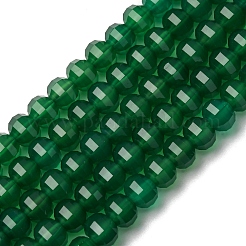 天然石グリーンオニキス瑪瑙ビーズ連売り  染め＆加熱  多面カット  カボチャ  8x6mm  穴：1mm  約57~60個/連  14.76''~14.96''（37.5~38センチメートル）&nbsp;G-P587-D16-03
