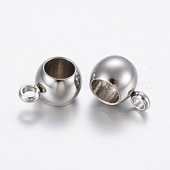 変色しにくい304ステンレススチールチューブベイル  ループベイル  保釈ビーズ  ロンデル  ステンレス鋼色  9x6x4.5mm  穴：1.5mm  内径：3mm&nbsp;STAS-P198-02A