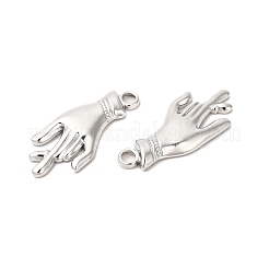 変色しない304ステンレススチールペンダント  ハンドチャーム  ステンレス鋼色  27x12x2.5mm  穴：3mm&nbsp;LS-STAS-L268-041P