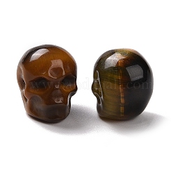 天然石タイガーアイビーズ  ハロウィンの頭蓋骨  11~11.5x8.5~9x11~11.5mm  穴：0.9~1mm&nbsp;G-C038-01K