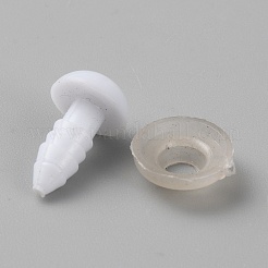プラスチック安全目  ガスケット付き  かぎ針編みのおもちゃやぬいぐるみ用の半円形のクラフトアイ  ホワイト  14.5x9.7mm&nbsp;DIY-WH0504-85A