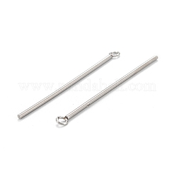 変色しにくい304ステンレススチールペンダント  コラム  ステンレス鋼色  38x3x1.2mm  穴：1.8mm&nbsp;STAS-Z034-20-20F-P