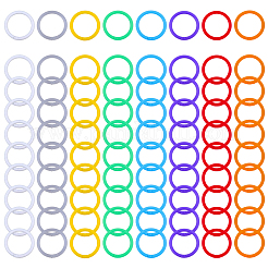 80個 8色 プラスチック製ルーズリーフブックバインダーヒンジリング  ミックスカラー  44x4.5mm  内径：35mm  10個/カラー&nbsp;FIND-SP0004-81