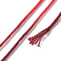 10かせ 6層ポリエステル刺繍フロス  クロスステッチの糸  セグメント染め  暗赤色  0.5mm  約8.75ヤード（8m）/かせ&nbsp;OCOR-K006-A44