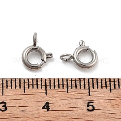 変色しない316ステンレススチール製スプリングリング留め具  ステンレス鋼色  9x7x3mm  穴：1.6mm&nbsp;STAS-B072-08P-02