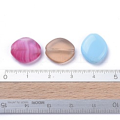 透明＆不透明なチェコガラスビーズ  艶消し  オーバル  ミックスカラー  13.5~14x12x4mm  穴：1mm  約120個/袋&nbsp;GLAA-O018-17